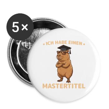 Examen de Master Capybara 2026 réussi - Lot de 5 grands badges (56 mm) - blanc - Devant