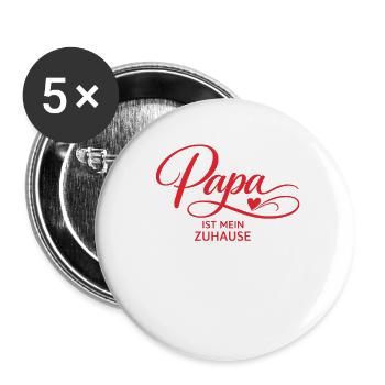 Dad is my home – gift for father - Buttons large 2.2''/56 mm (5-pack) - white - Front