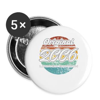 20th Birthday 2006 Gift for Men and Women - Buttons large 2.2''/56 mm (5-pack) - white - Front