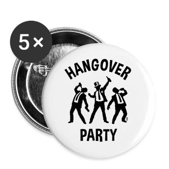 Hangover Party (JGA Junggesellenabschied Bier B) - Buttons groß 56 mm (5er Pack) - Weiß - Vorne