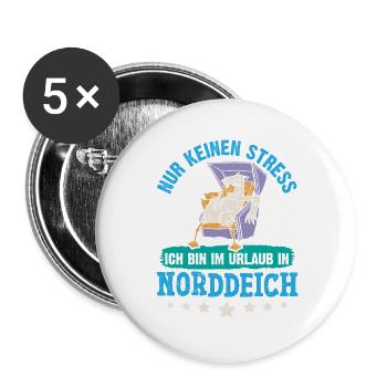 JUST DON'T STRESS I'M ON HOLIDAY IN - Buttons large 2.2''/56 mm (5-pack) - white - Front