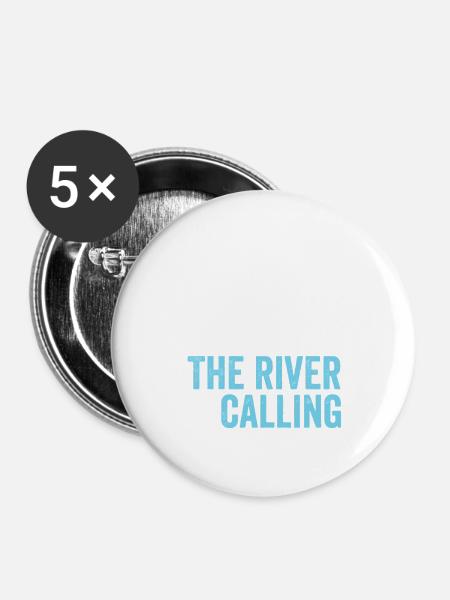 Der Fluss ruft: River Surfing - Buttons groß 56 mm (5er Pack) - Weiß