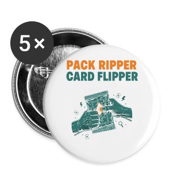 Pack Ripper Card Flipper Trading Card Collector - Buttons large 2.2''/56 mm (5-pack) - white - Front