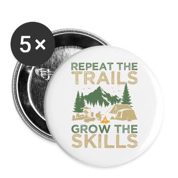 Chef scout Repeat The Trails Scout - Lot de 5 grands badges (56 mm) - blanc - Devant