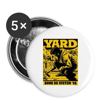 yard_graffitiYard Bomb Da System 88 Graffiti Poste - Lot de 5 grands badges (56 mm) - blanc - Devant