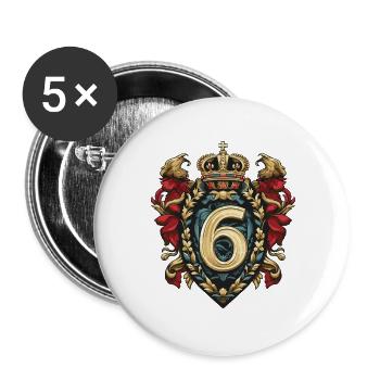 6 Nombre d’armoiries - Lot de 5 grands badges (56 mm) - blanc - Devant