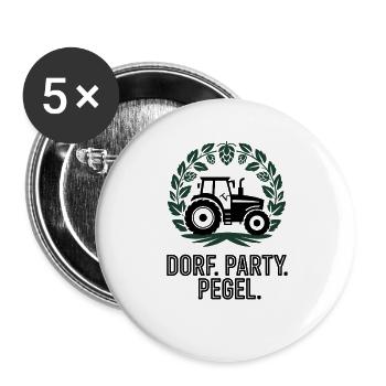 VILLAGE. PARTY. LEVEL. Tractor Village Children Farmers - Buttons large 2.2''/56 mm (5-pack) - white - Front