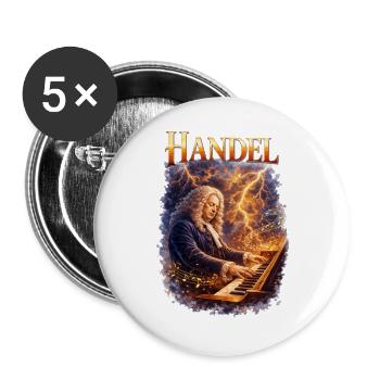 Handel Sturmklang au clavier - Lot de 5 grands badges (56 mm) - blanc - Devant
