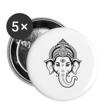 Elephant Trunk Africa Safari Wilderness Elephant - Buttons large 2.2''/56 mm (5-pack) - white - Front