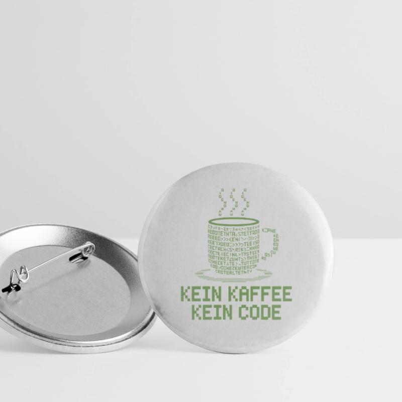 Kein Kaffee Kein Code Programmierer Informatiker Buttons groß 56 mm (5er Pack)