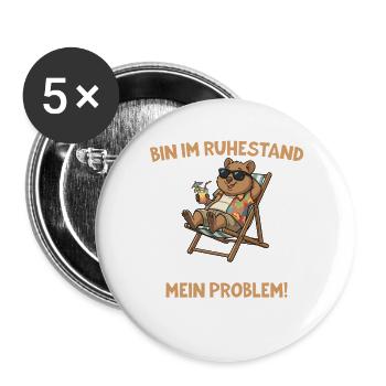 Finally retirement - Chilled quokka in a deck chair - Buttons large 2.2''/56 mm (5-pack) - white - Front
