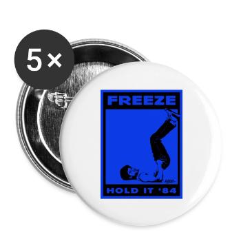 Affiche Retro Fitness Freeze Hold It '84 - Lot de 5 grands badges (56 mm) - blanc - Devant