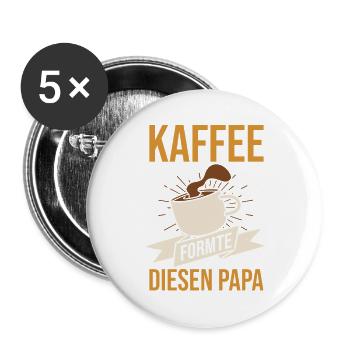 Coffee Father Father's Day Dad - Buttons large 2.2''/56 mm (5-pack) - white - Front