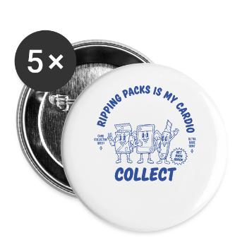 Déchirer les sacs, c’est ma chasse ultra rare pour la collecte cardio - Lot de 5 grands badges (56 mm) - blanc - Devant