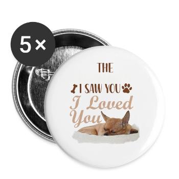 Chihuahua Chihuahueño Le Moment Je - Lot de 5 grands badges (56 mm) - blanc - Devant