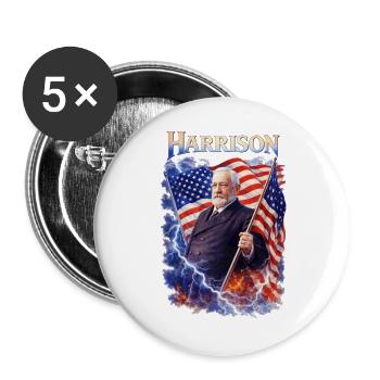 Harrison Patriot Thunder - Buttons large 2.2''/56 mm (5-pack) - white - Front