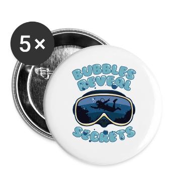 Les bulles de plongée révèlent des secrets - Lot de 5 grands badges (56 mm) - blanc - Devant