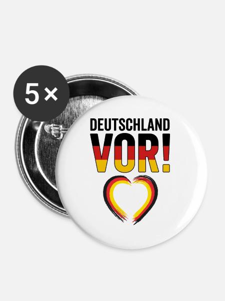 Football Love 2026: Heart for Germany - Buttons large 2.2''/56 mm (5-pack) - white