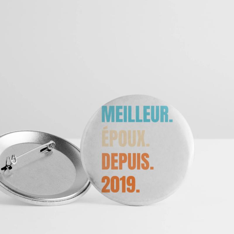 Bester Ehemann seit 2019 Geschenk-Ehemann Buttons groß 56 mm (5er Pack)