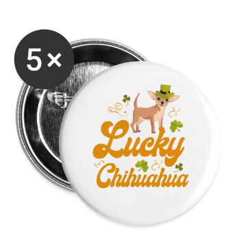 Chihuahua Chihuahueño Lucky - Buttons large 2.2''/56 mm (5-pack) - white - Front