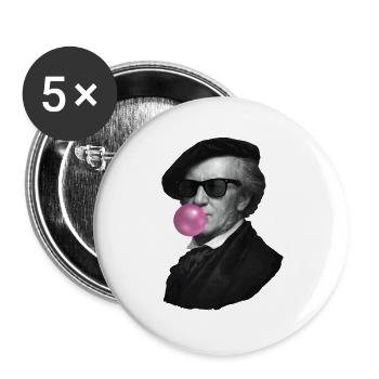 Vintage Bubblegum Portrait Pop Art - Buttons large 2.2''/56 mm (5-pack) - white - Front