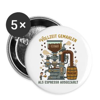 Vollzeit Gemahlen Als Espresso Ausgezahlt - Buttons groß 56 mm (5er Pack) - Weiß - Vorne