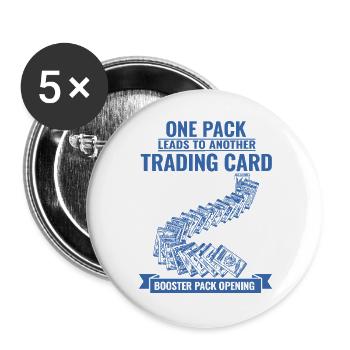 One Pack Leads To Another Trading Card Booster - Buttons large 2.2''/56 mm (5-pack) - white - Front