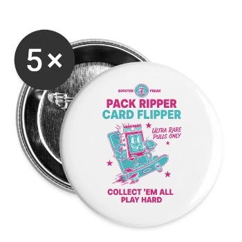 Pack Ripper Card Flipper Ultra Rare Tirs Échanges - Lot de 5 grands badges (56 mm) - blanc - Devant