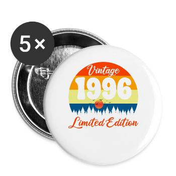 Cadeau d'anniversaire 30 ans 1996 Anniversaire  - Lot de 5 grands badges (56 mm) - blanc - Devant