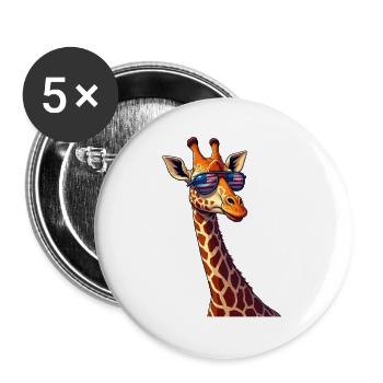 Lunettes Patriotic Giraffe USA - Lot de 5 grands badges (56 mm) - blanc - Devant