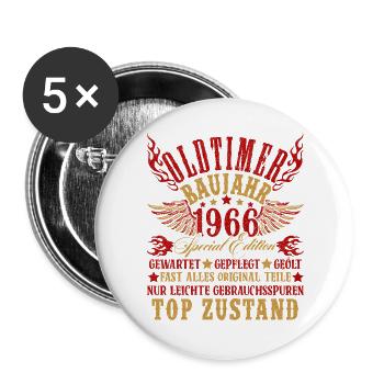 60th Birthday 60 Years Decoration 1965 Gift Funny - Buttons large 2.2''/56 mm (5-pack) - white - Front