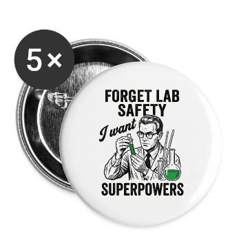 T-shirt humoristique de chimie pour les nerds de science - Lot de 5 grands badges (56 mm) - blanc - Devant