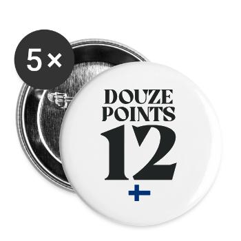 Douze Punkte 12 Eurovision Song Song Contest Finnland-Flagge - Buttons groß 56 mm (5er Pack) - Weiß - Vorne