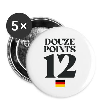 Dutzend Punkte 12 Deutschland Eurovision - Buttons groß 56 mm (5er Pack) - Weiß - Vorne