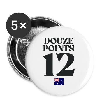 Twelve Points Australia Eurovision - Buttons groß 56 mm (5er Pack) - Weiß - Vorne