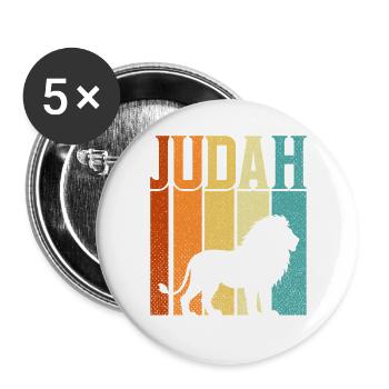Jesus Löwe Juda Kreuz Christliche Glaubensbibel - Buttons groß 56 mm (5er Pack) - Weiß - Vorne