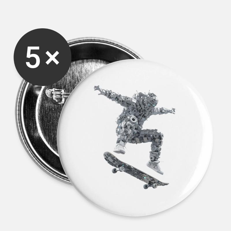 Skateboard Robot - Buttons large 2.2''/56 mm (5-pack) - white