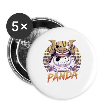 Warlike Panda Samurai Illustration - Buttons large 2.2''/56 mm (5-pack) - white - Front