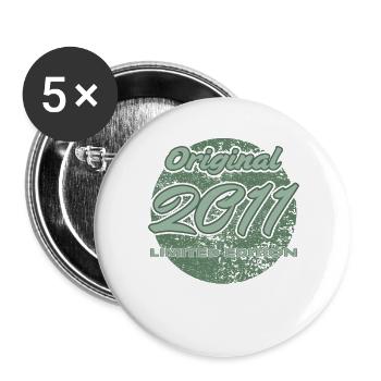 15. Geburtstag 2011 Jungen und Mädchen Geschenk - Buttons groß 56 mm (5er Pack) - Weiß - Vorne