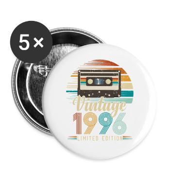 30 Year Anniversary 1996 Birthday Gift - Buttons large 2.2''/56 mm (5-pack) - white - Front
