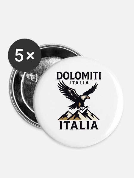 Dolomiti Italia - Buttons groß 56 mm (5er Pack) - Weiß