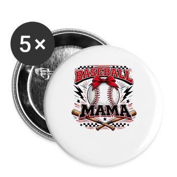 Baseball Mama Game Day Mom Shirt - Buttons large 2.2''/56 mm (5-pack) - white - Front