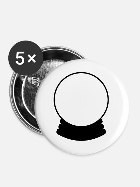 Kristallkugel - Buttons groß 56 mm (5er Pack) - Weiß