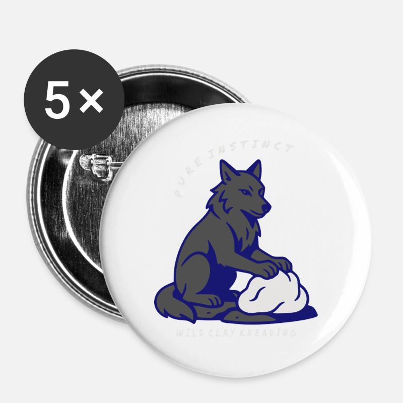 Wolf Instinct: Clay Kneading - Buttons large 2.2''/56 mm (5-pack) - white