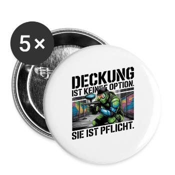 La couverture n’est pas une option, elle est obligatoire - Lot de 5 grands badges (56 mm) - blanc - Devant