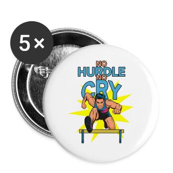 Obstacles : Pas d’obstacle Pas de pleurs - Lot de 5 grands badges (56 mm) - blanc - Devant