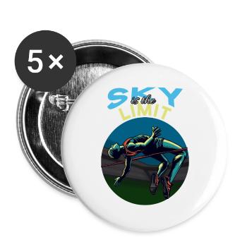High jump: Sky is the limit! - Buttons large 2.2''/56 mm (5-pack) - white - Front
