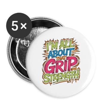 Hand Therapist I'm All About That Physiotherapist - Buttons groß 56 mm (5er Pack) - Weiß - Vorne