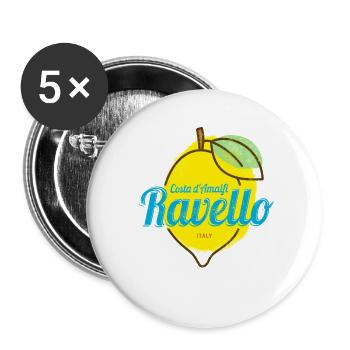 Ravello Costa d'Amalfi Lemon Italy Amalfi Coast - Buttons large 2.2''/56 mm (5-pack) - white - Front