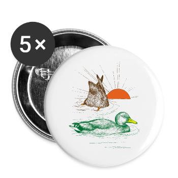 MALLARDS - Buttons groß 56 mm (5er Pack) - Weiß - Vorne